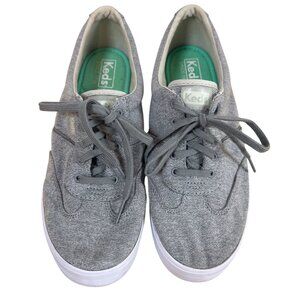Keds Womens Gray Canvas Lace-Up Sneakers Shoes Size 9 Casual Grey Retro Preppy